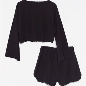 Nasty Gal Ruffle Pajama Shorts Set